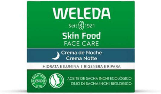 Weleda - Skin Food Crema Nutritiva De Noche, Nutre, Calma Y Regenera La Piel, Rápida Absorción, Con Extractos Botánicos De Pensamiento, Caléndula Y Manzanilla Orgánica, Apto Para Pieles Secas - 40 Ml