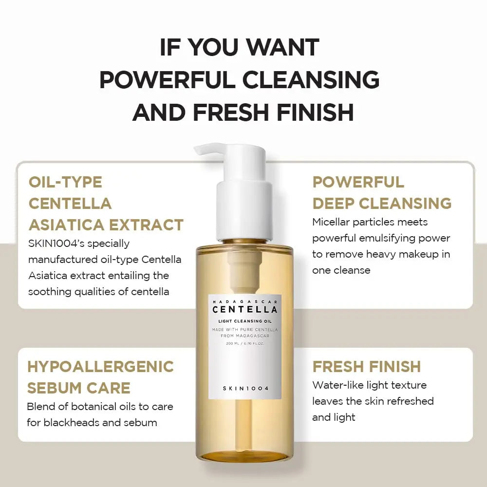 SKIN1004 Korean Skincare Centella 3-Step Set - Cleansing Oil+Toner+Serum, Pore Care for Sensitive Skin