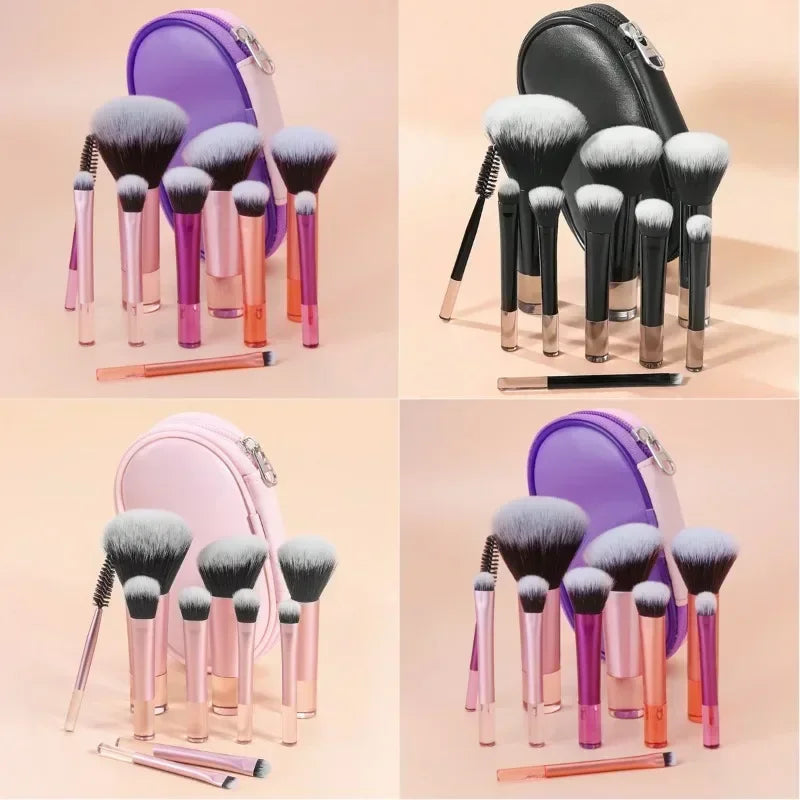 10Pcs/Bag Mini Makeup Brush Set Powder Eyeshadow Foundation Blush Blender Concealer Beauty Makeup Tools Brush Professional