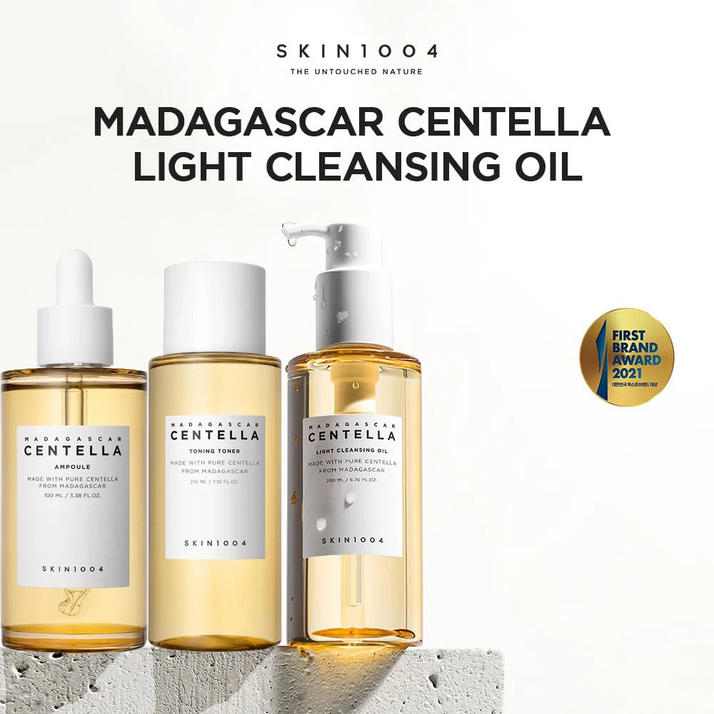 SKIN1004 Korean Skincare Centella 3-Step Set - Cleansing Oil+Toner+Serum, Pore Care for Sensitive Skin