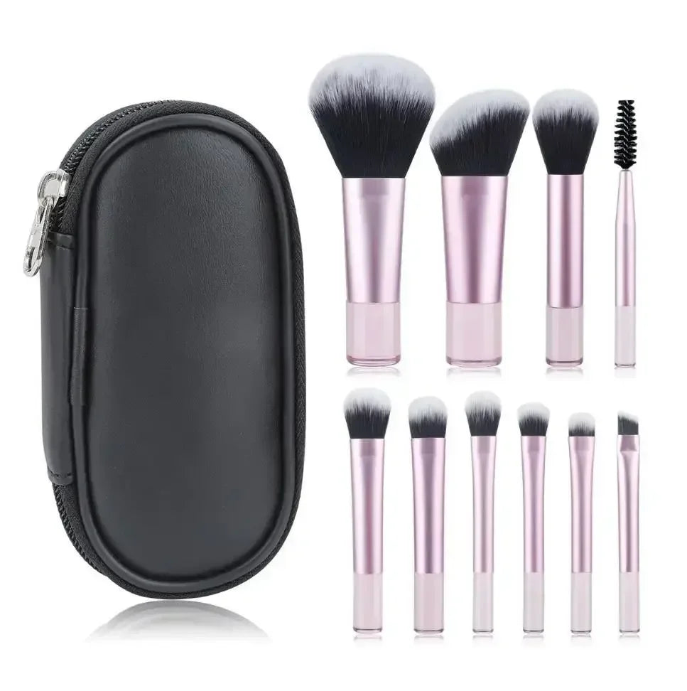 10Pcs/Bag Mini Makeup Brush Set Powder Eyeshadow Foundation Blush Blender Concealer Beauty Makeup Tools Brush Professional